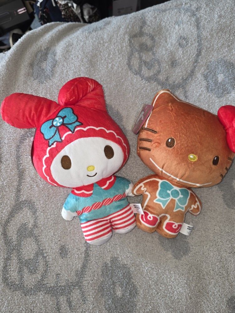 Hello Kitty And Kuromi Christmas Plushy