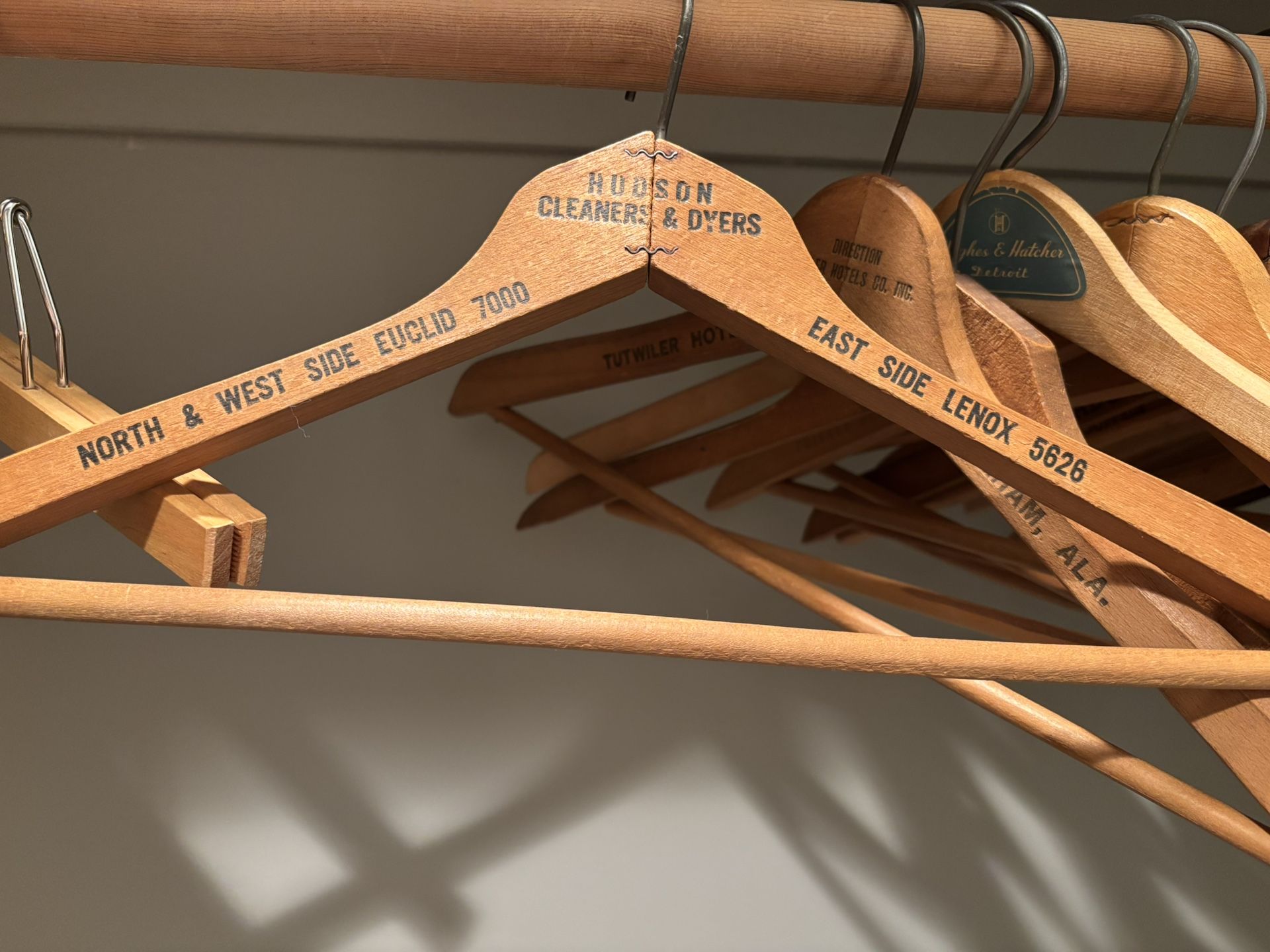Wood hangers, some vintage 