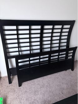 Solid wood queen bed frame