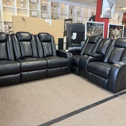 Sofá And Love Seat Power Reclinig 