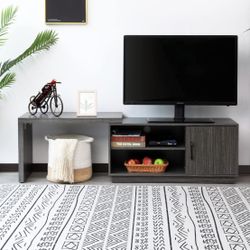 Rotatable TV Stand for 42-inch Seated TVs and 80-inch Wall-Mounted TV, Modern Entertainment Center Media Stand with Retractable Sides，Media Consoles w