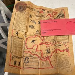 Vintage Original 1965 Historical Documents Co Sunken Buried Treasure Map