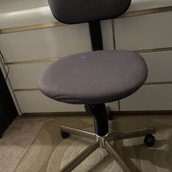 2 gray & chrome desk chairs-file cabinet -vacuum-shelves