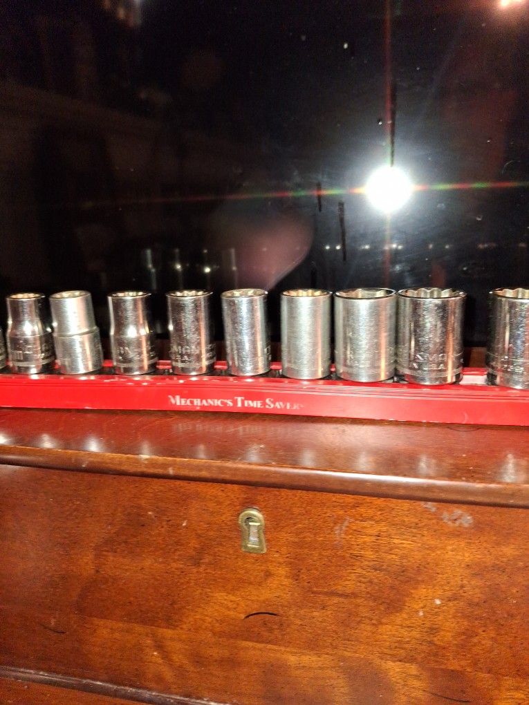 VINTAGE CRAFTSMAN 1/2 DRIVE 14PC METRIC SOCKET SET 30, 24-20, 17-10MM