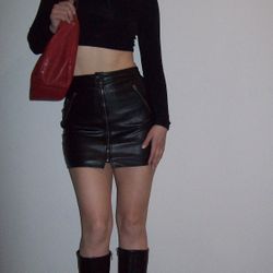 Hollister leather mini skirt; Size XS