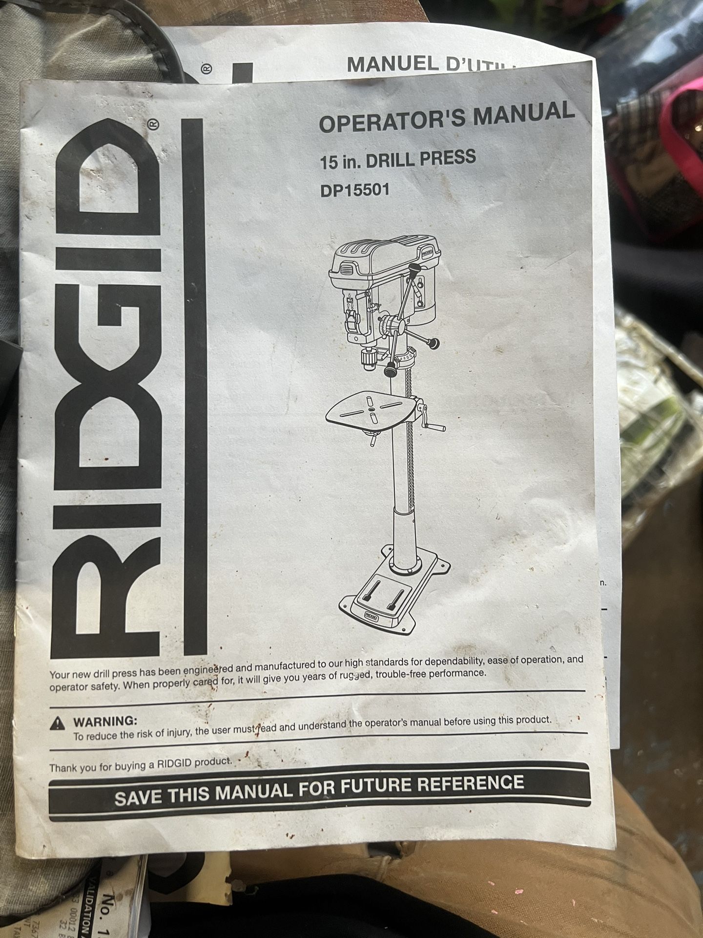 Ridgid DP 15501 Drill Press - Main Image