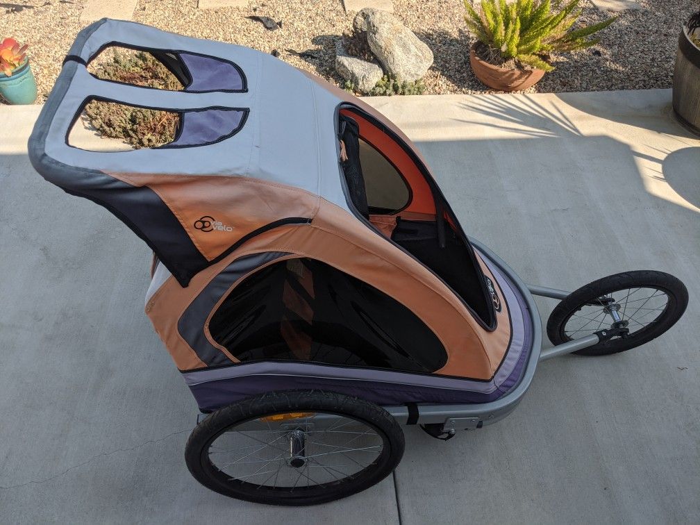 Jogging Stroller and Bike trailer by ViaVelo (Montalban) with two new inner tubes included