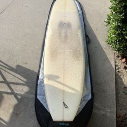 9’6” Longboard Surfboard Great Summer Log And Beginners 