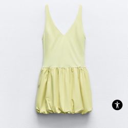 Zara Yellow Balloon Mini Dress