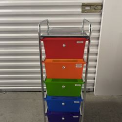 Five Drawer Rolling Cart