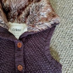 Faux Fur Knitted Winter Vest Coat Stylish 