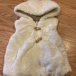 Toddler Faux Fur White Vest 2T