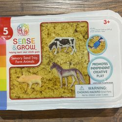Creative Kids Sense & Grow Sensory Sand Tray with Farm Animals ~ 5 Piece Set