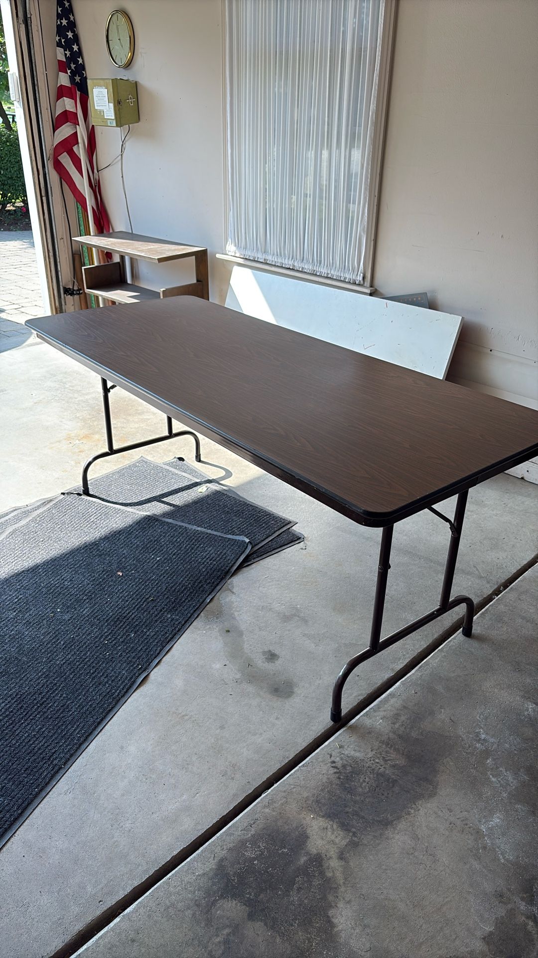 6’ Long Folding Wood-Look Banquet Table