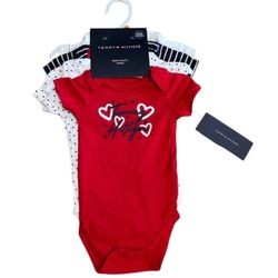 Tommy Hilfiger Baby Onesies Bodysuit  Set Of 4 (0-3 Months)