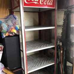 Vintage Metal Coca Cola Store Display Shelves