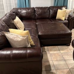 Genuine Leather Sectional