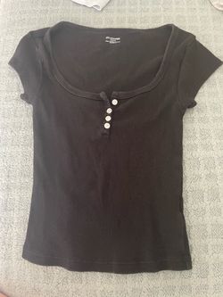 Black top shirt with buttons