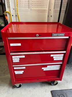 Used Craftsman 3-drawer rolling toolbox cabinet w/ lock & key