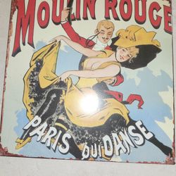 8" × 8" Moulin Rouge Metal Hanging Sign


