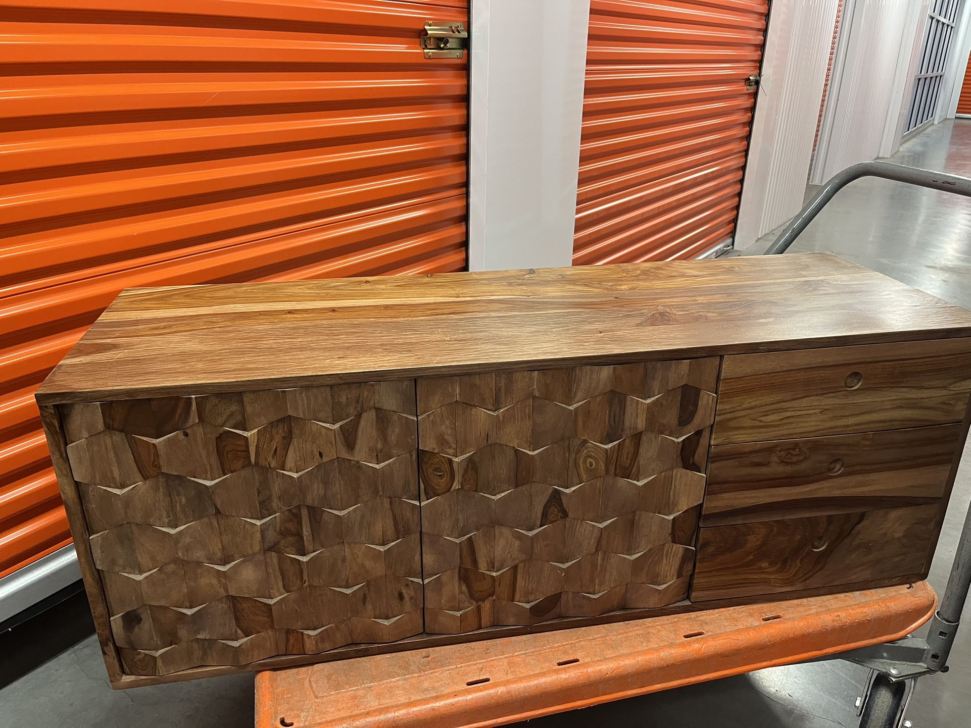 Solid Wood Carved Sideboard 