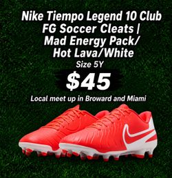 Nike Tiempo Legend 10 Club FG Soccer Cleats | Mad Energy Pack/ Hot Lava/White