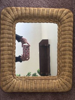 Vintage wicker mirror