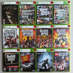 Xbox 360. Grand Theft Auto. Guitar Hero