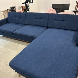 Mid Century Modern Blue Couch