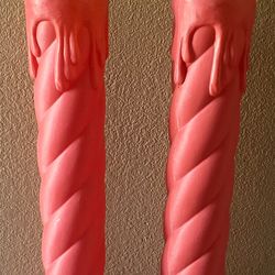 2 Vintage 36"Union Products Christmas Blow Mold Lighted Candles In/Outdoor Decor