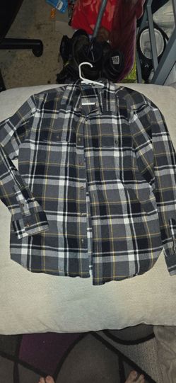 Plaid Flannel Button-Up Shirt