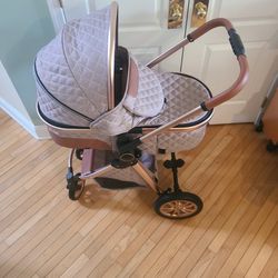Baby Stroller w Bassonet and Car Seat 