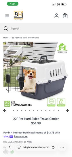 22" Pet Hard Sided Travel Carrier Color - Grey  Brand new in box - Assembly is required  cash only  Pickup only (Anaheim)
