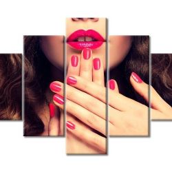 TUMOVO Beauty Nail Salon Canvas Painting House Decoration Powder Room Wall Art Hair Salon Home Decor for Living Room Bedroom Pretty Women Poster Pictu