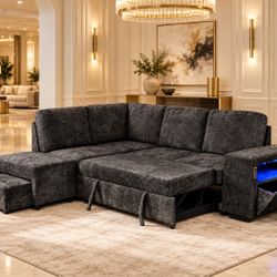 Sleeper Sectional with LED Lighting & Storage 🛋️
