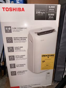 Toshiba 8,000 BTU Portable Air Conditioner – Remote Included