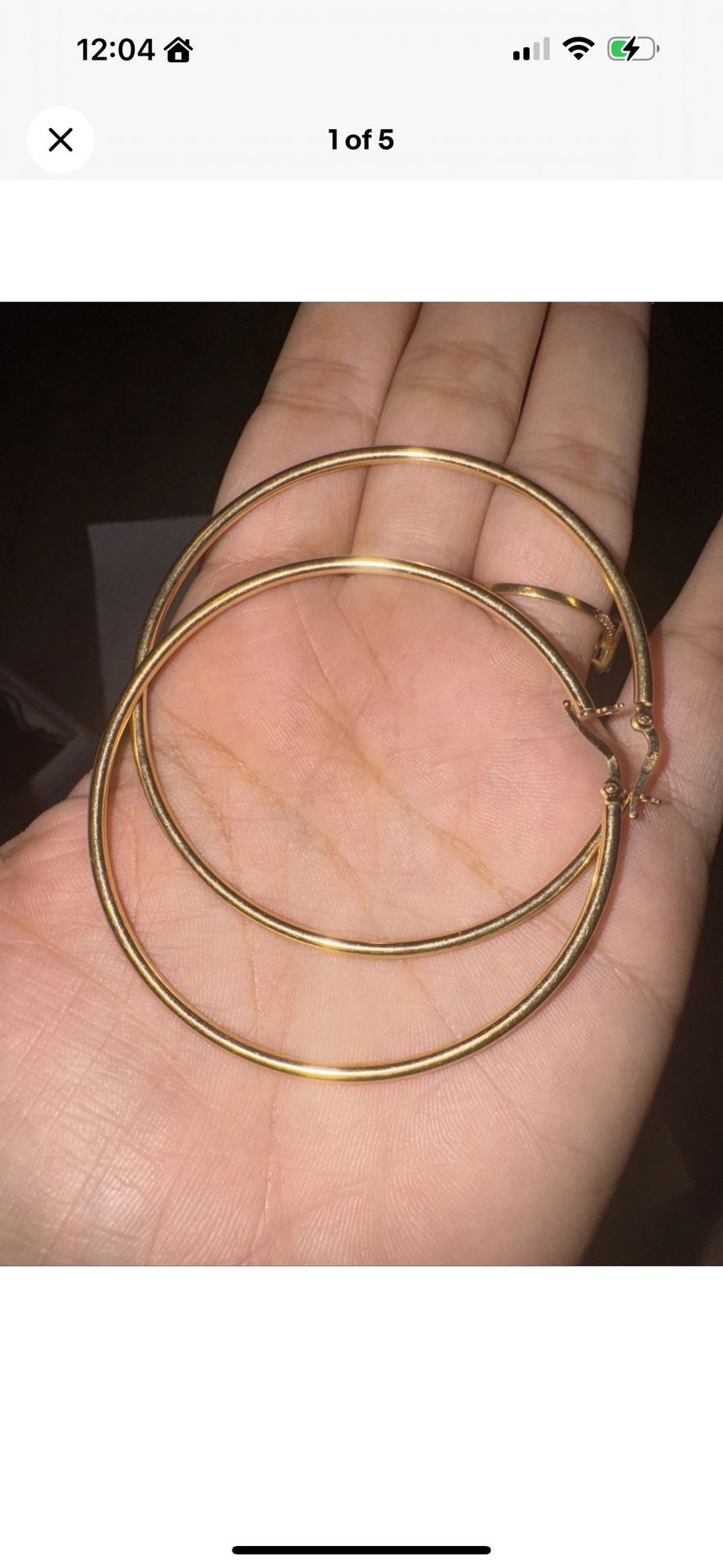 Hoop Earrings 18k Solid Gold