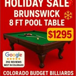 8-ft Brunswick Pool Table For Sale