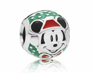 DISNEY MICKEY MOUSE CHRISTMAS CHARM BRACELET & NECKLACE