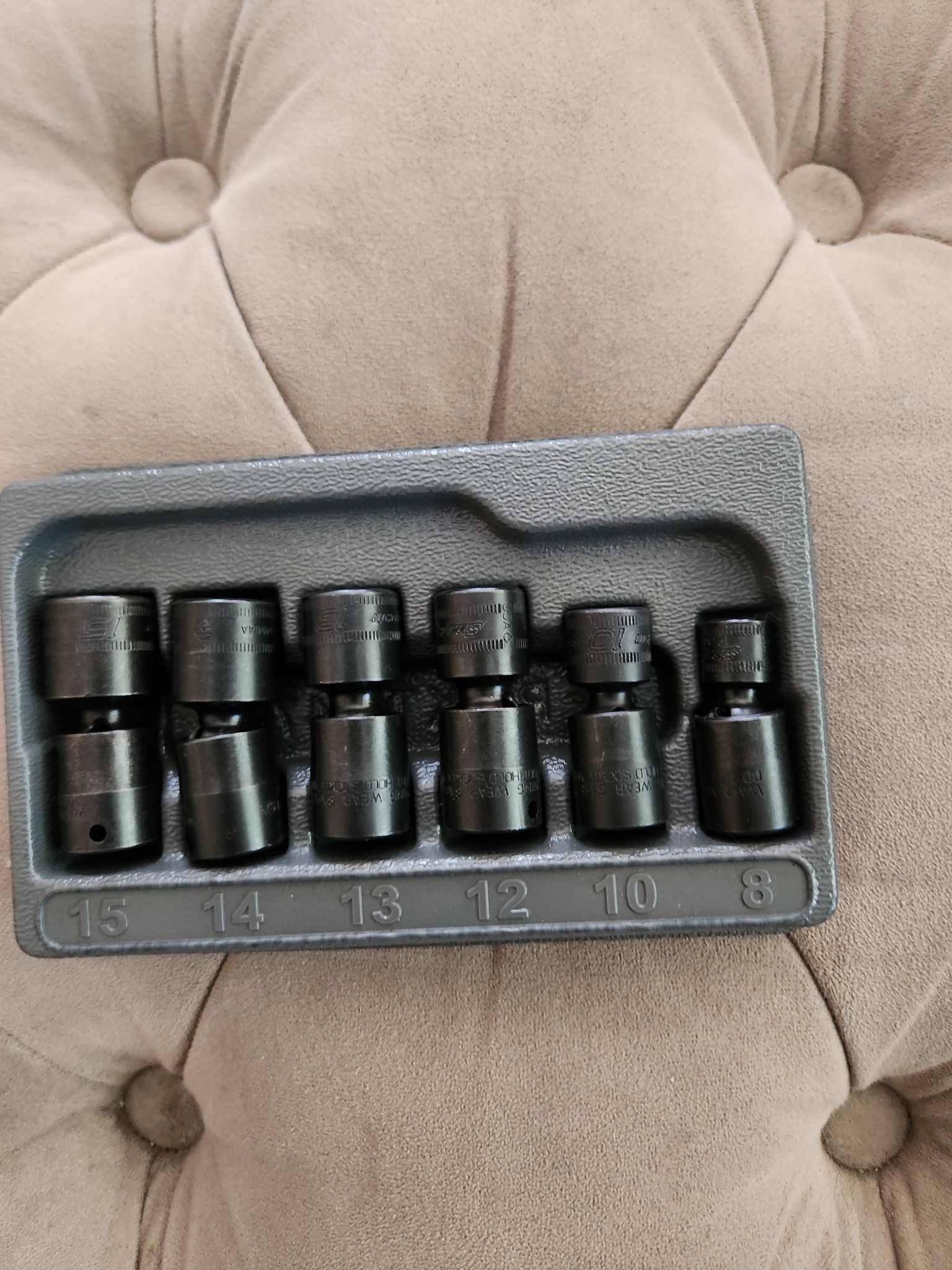1/4 inch drive 6 piece metric shallow impact swivel socket set