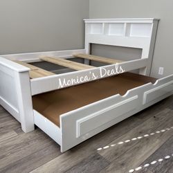 Full Solid Wood Bed With Twin Trundle FRAME $500