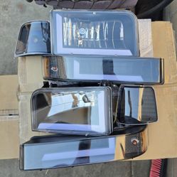 92-96 Ford F-150-F-350/Bronco LED Switchback Headlights Faros Calaveras Micas Luces Lamps