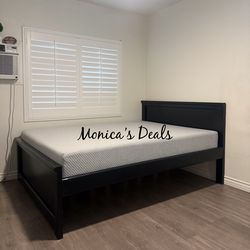 Full Solid Wood Bed With Memory Foam Mattress $440