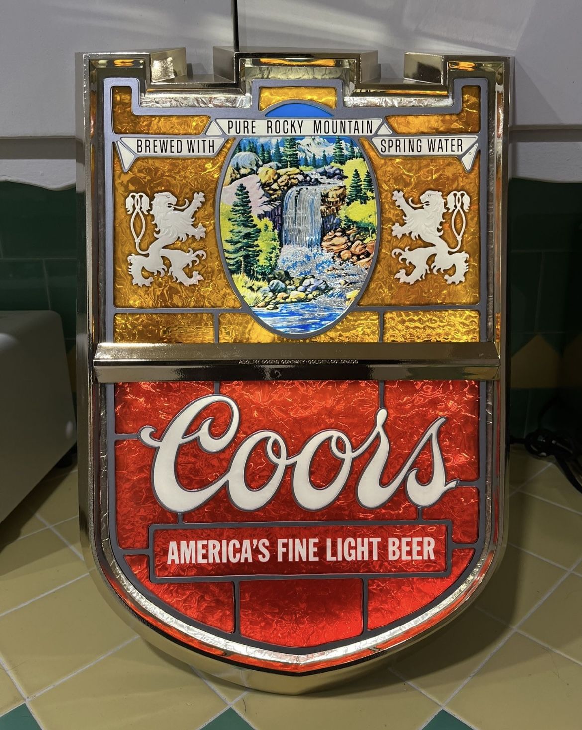 Vintage Coors Beer Gold Wall Plaque Light for Sale in Huntington