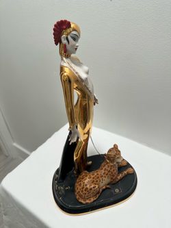 Ester and Leopard porcelain by Ester Bassano, by Erté. 292