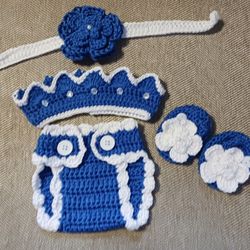 Crochet Baby Girl Princess Diaper Cover Outfit Photo Prop 