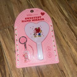 Strawberry Shortcake Handheld Mirror With Keychain