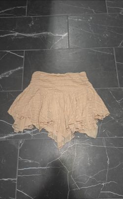 Beige Lace Mini Skirt with shorts