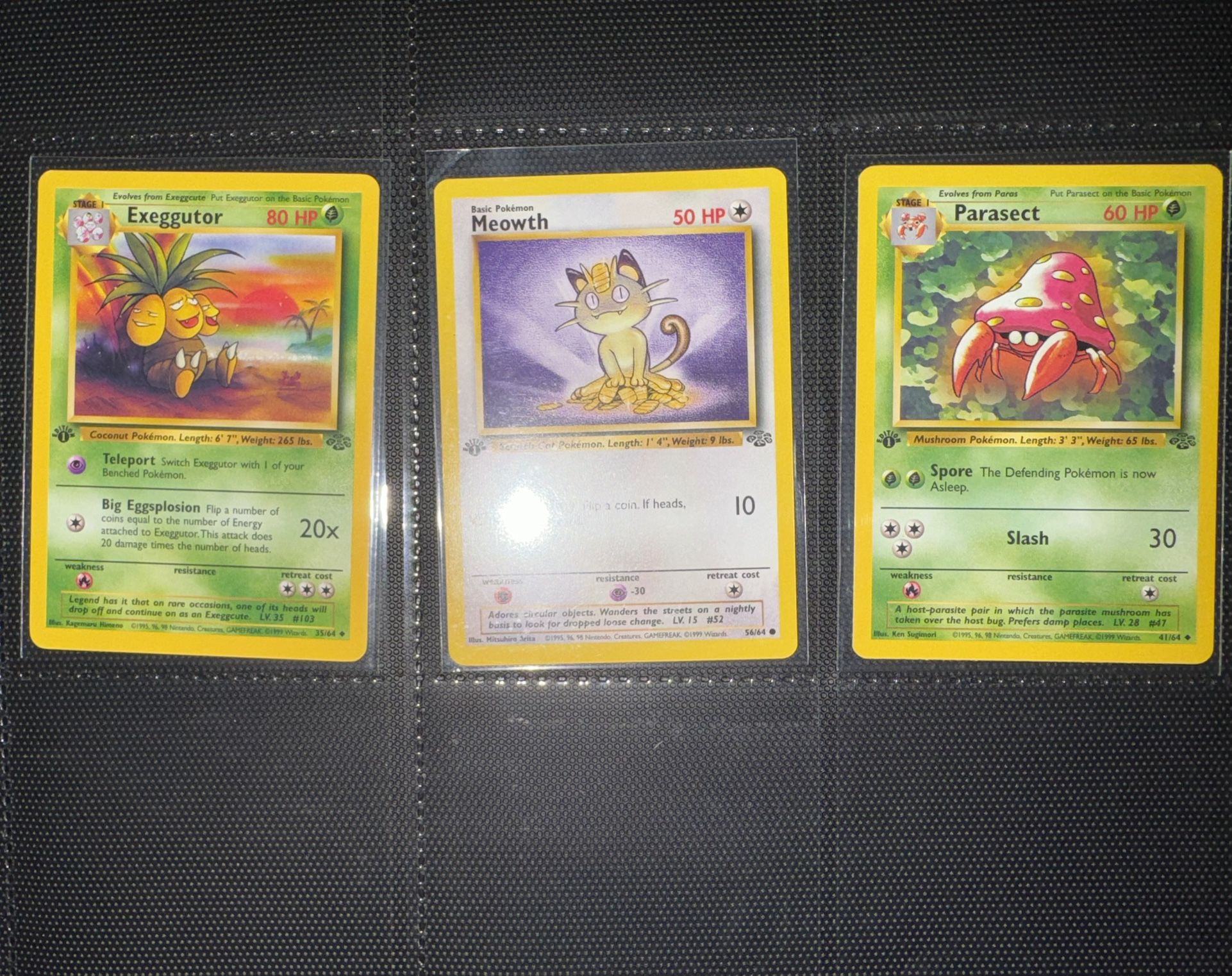 1st Edition Jungle Pokemon Cards (3) Pack Fresh