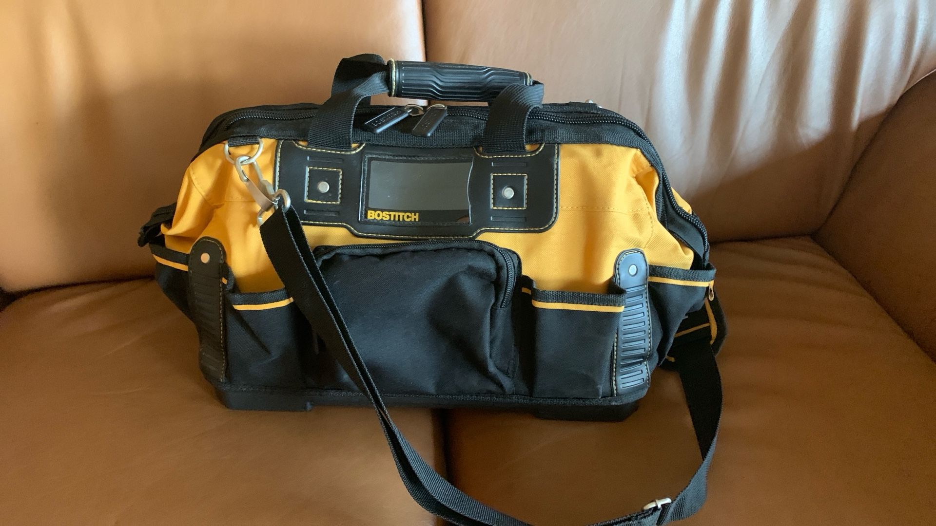 New Bostitch Yellow Black Tool Bag with Waterproof Bottom (169"x15"x10 3/4")